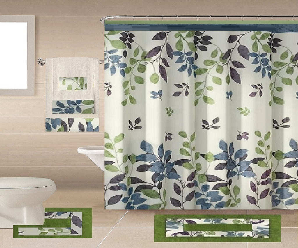 18 Piece Shower Curtain Set Forest
